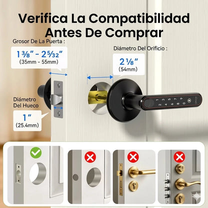 Cerradura Inteligente Interior 4 en 1 con Huella, App, Llave y más